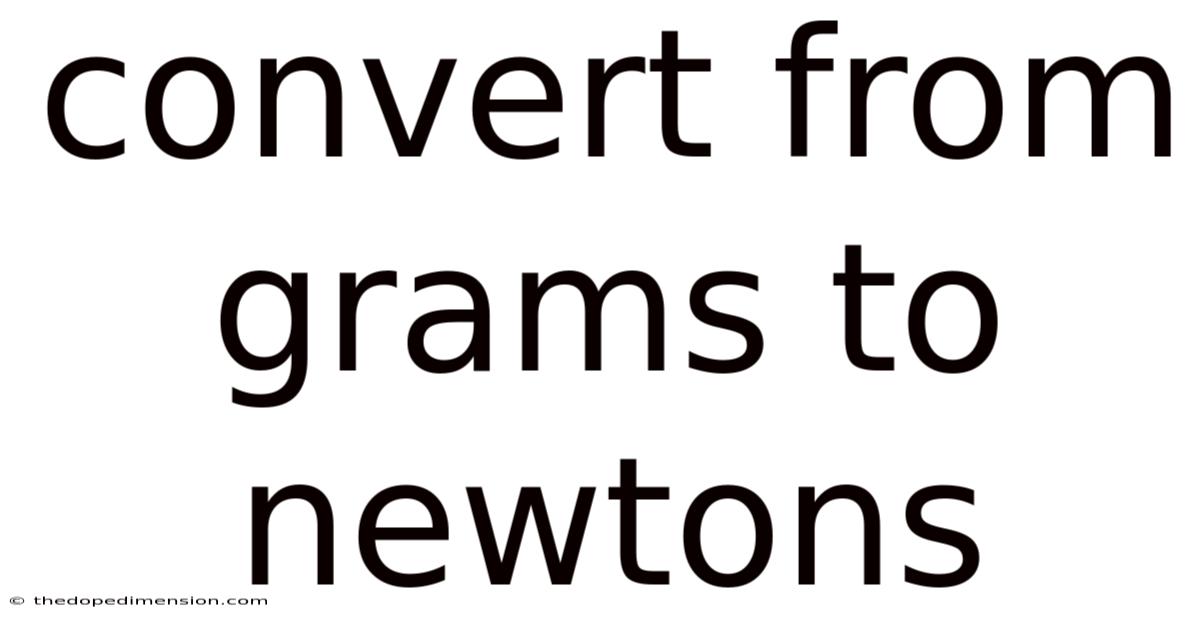 Convert From Grams To Newtons