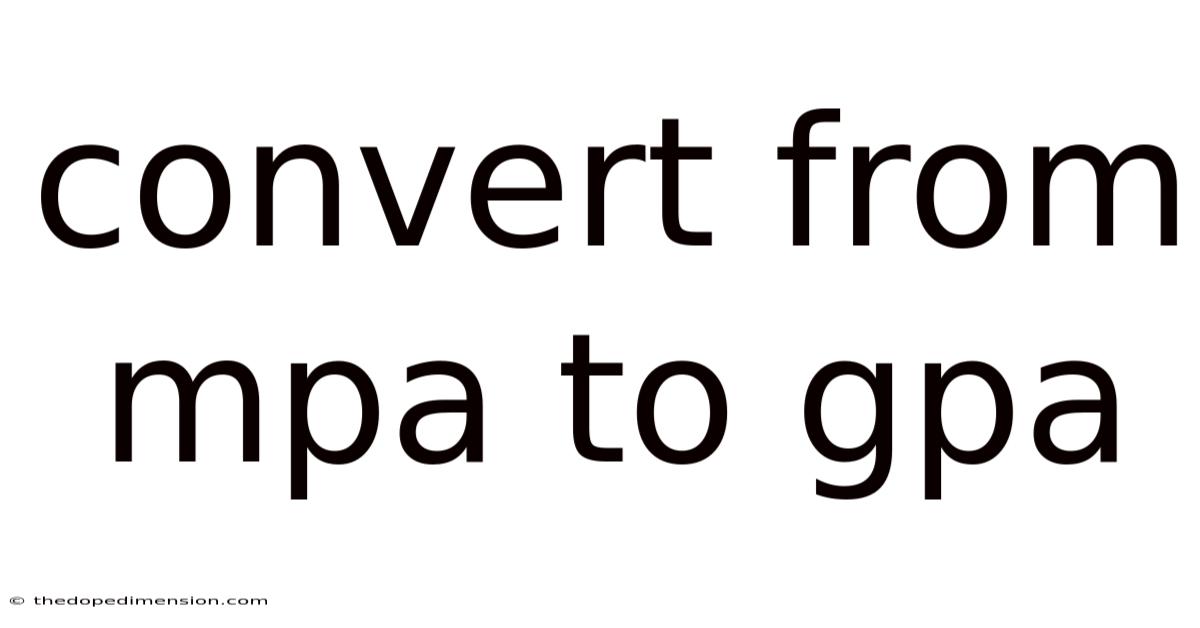 Convert From Mpa To Gpa