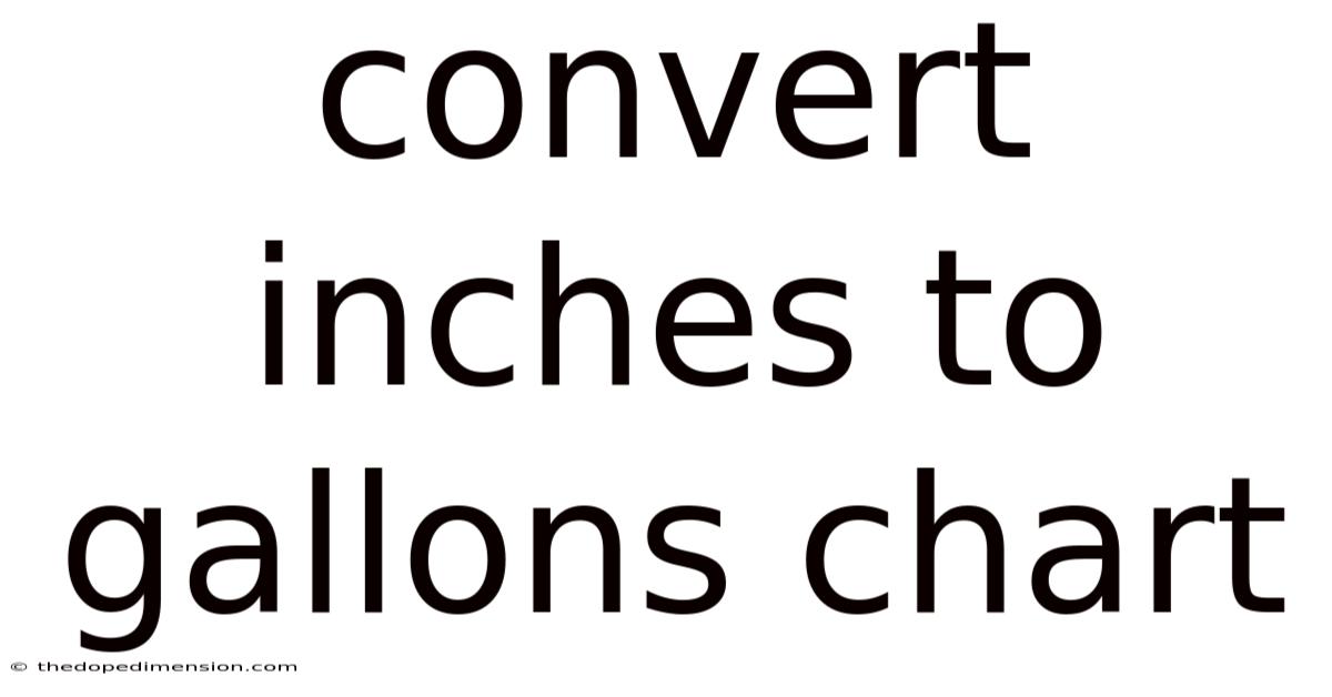 Convert Inches To Gallons Chart