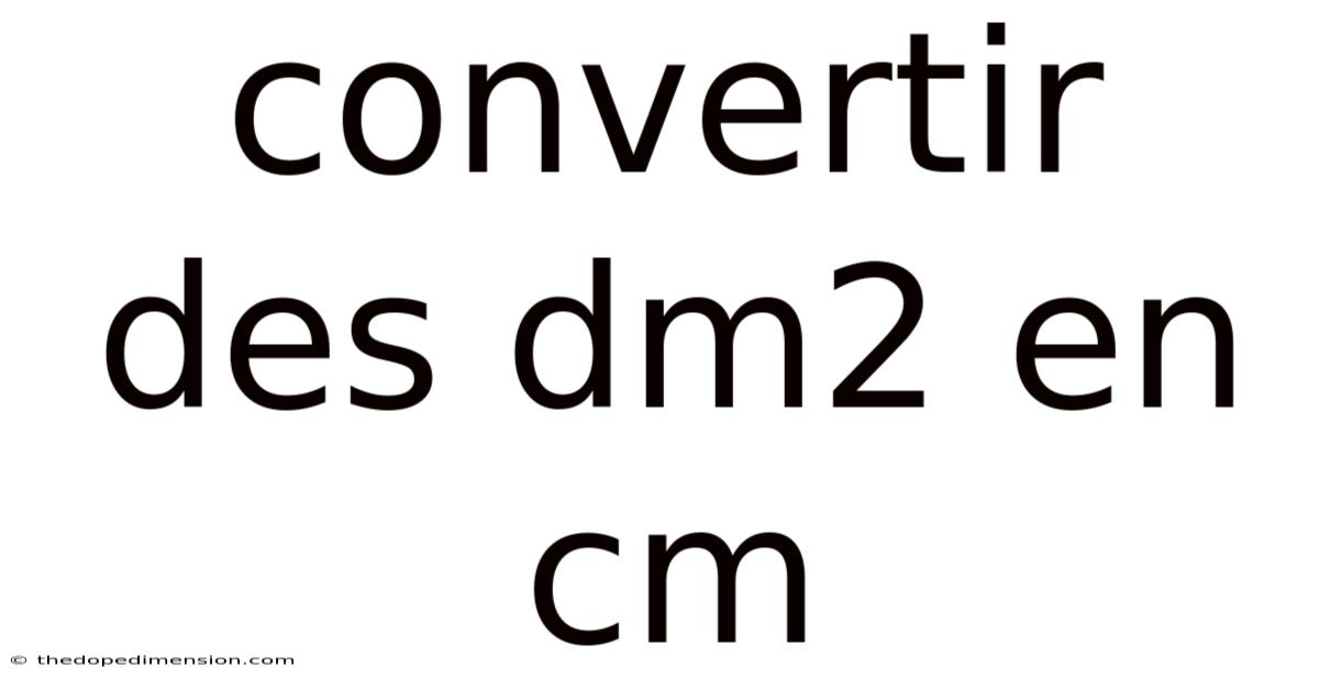 Convertir Des Dm2 En Cm