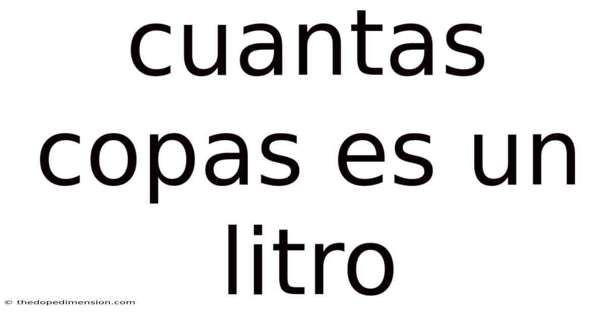 Cuantas Copas Es Un Litro