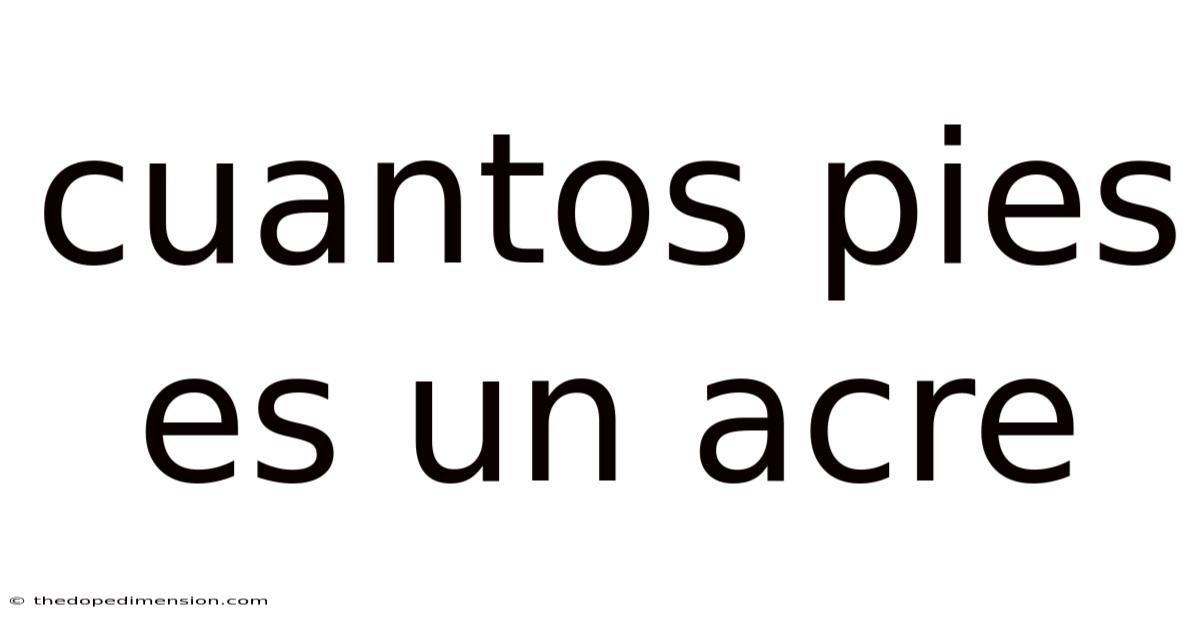Cuantos Pies Es Un Acre