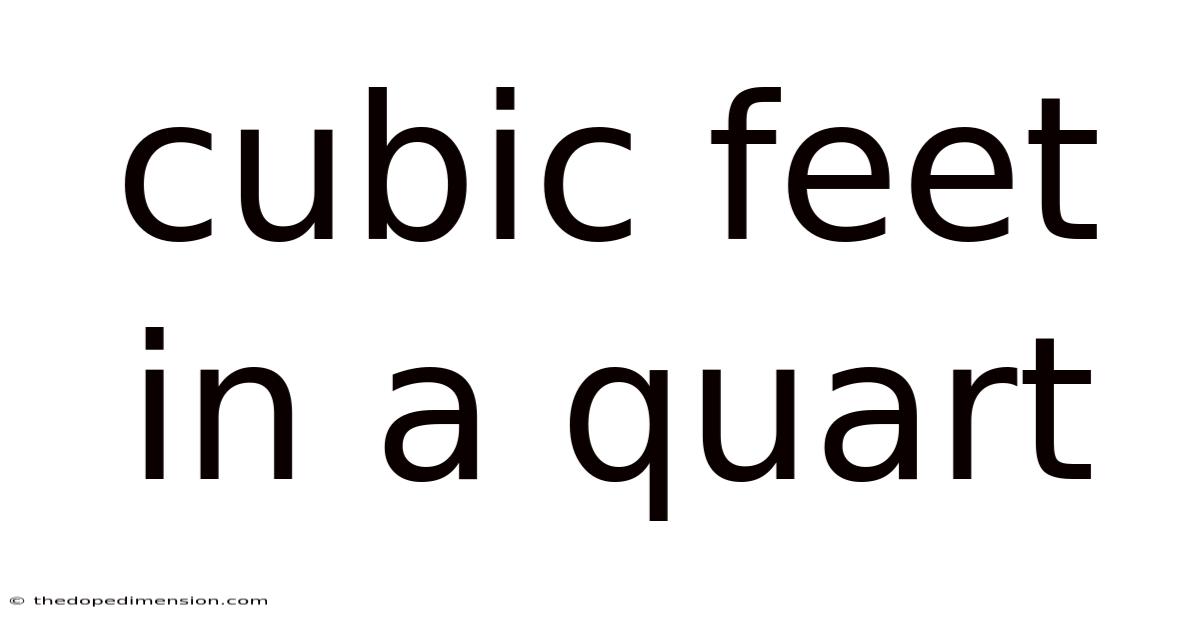 Cubic Feet In A Quart