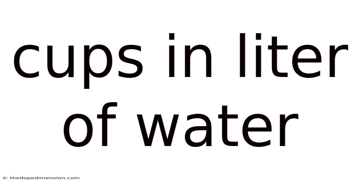 Cups In Liter Of Water