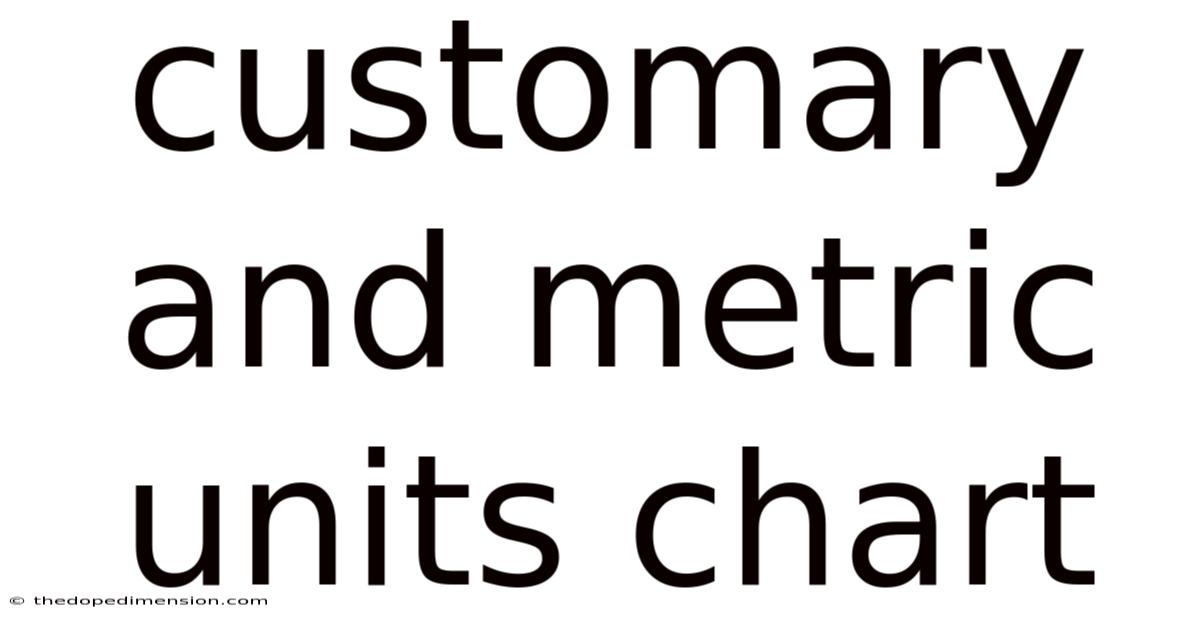 Customary And Metric Units Chart