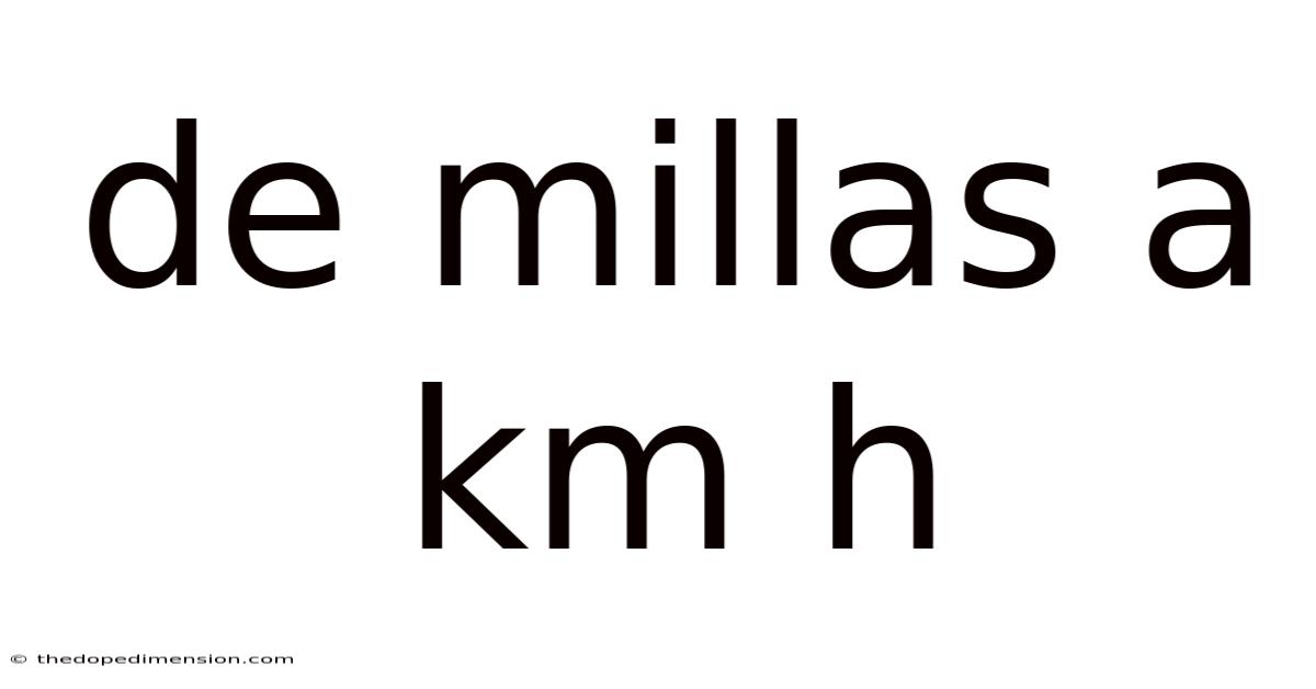 De Millas A Km H