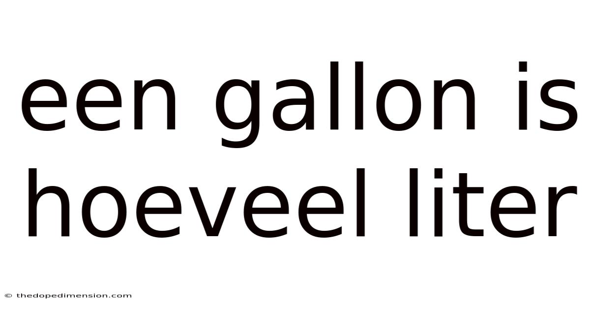 Een Gallon Is Hoeveel Liter