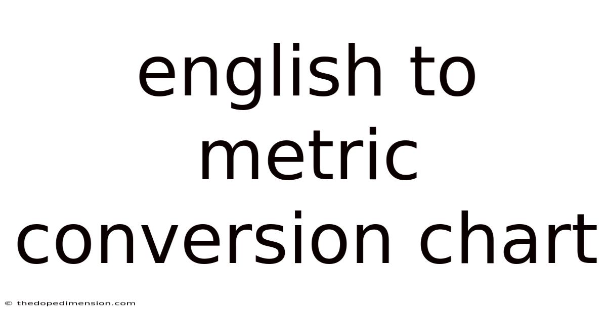 English To Metric Conversion Chart