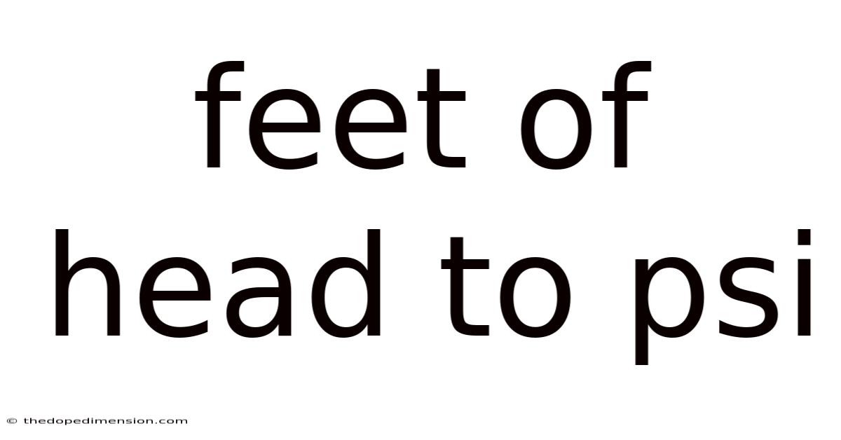 Feet Of Head To Psi