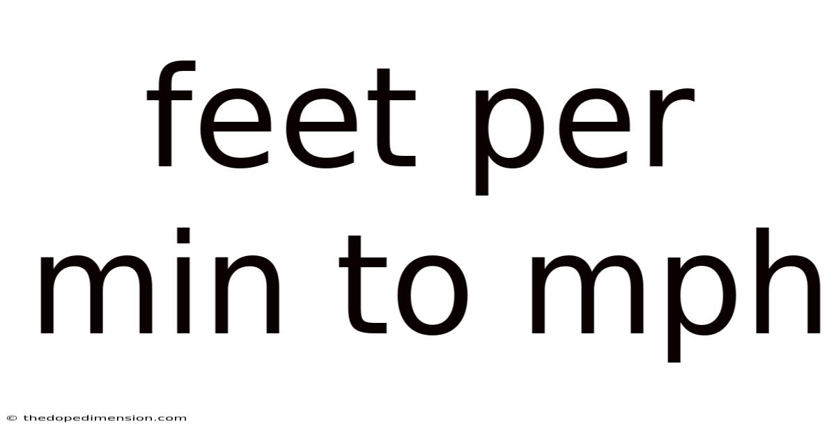 Feet Per Min To Mph