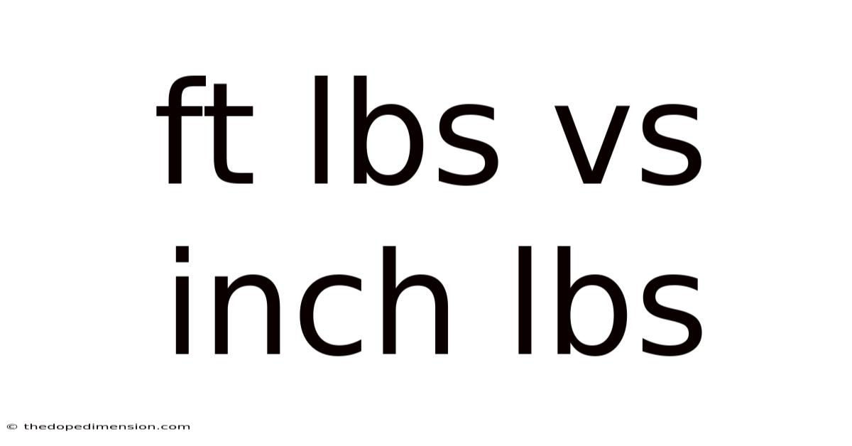 Ft Lbs Vs Inch Lbs