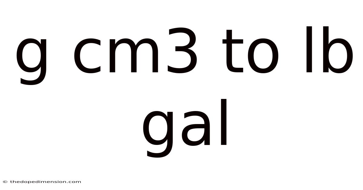 G Cm3 To Lb Gal