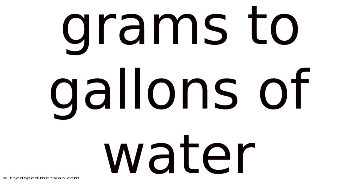 Grams To Gallons Of Water
