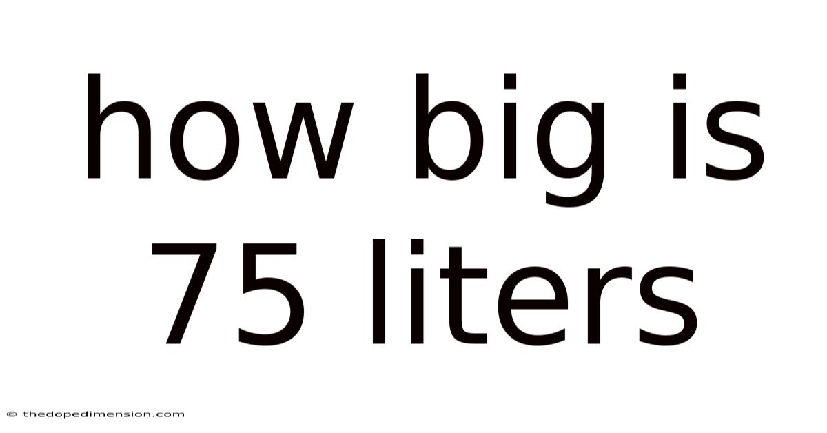 How Big Is 75 Liters
