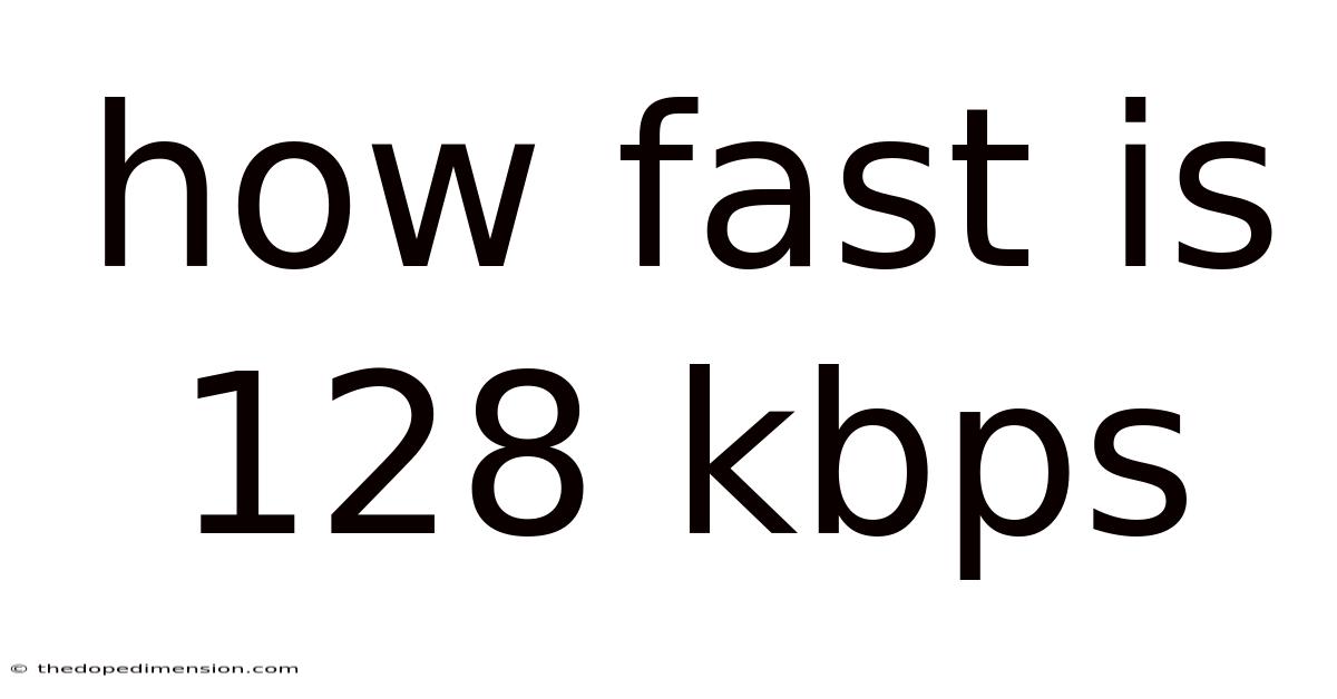 How Fast Is 128 Kbps