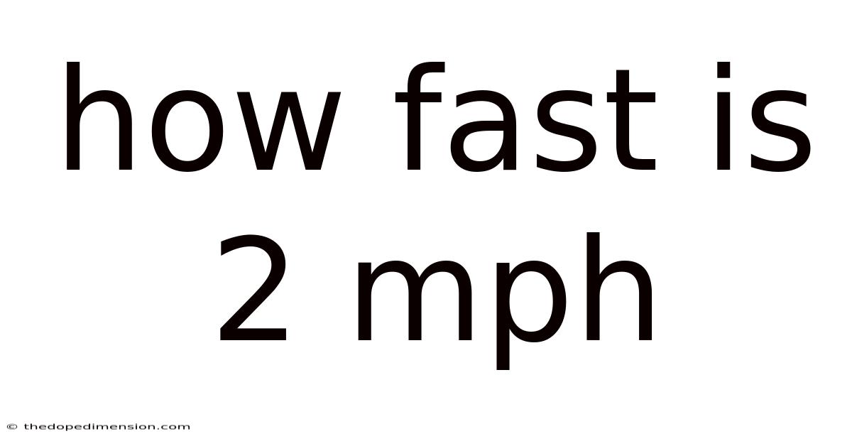How Fast Is 2 Mph