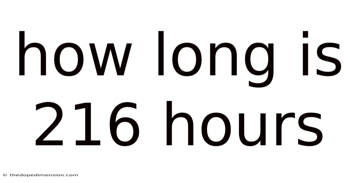 How Long Is 216 Hours