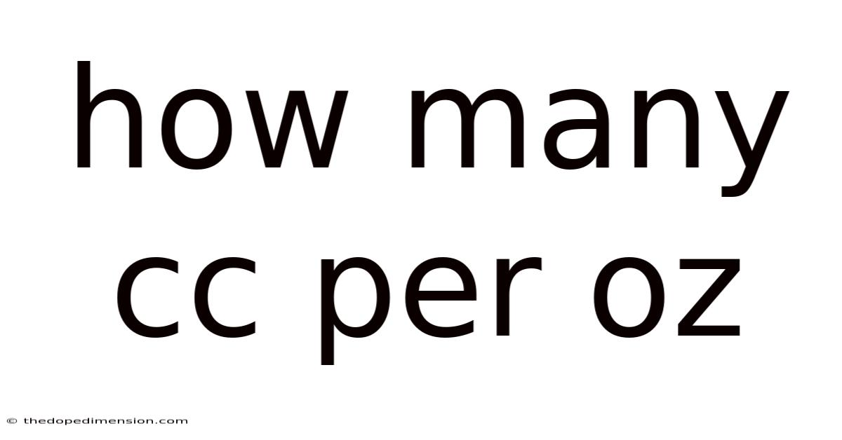 How Many Cc Per Oz