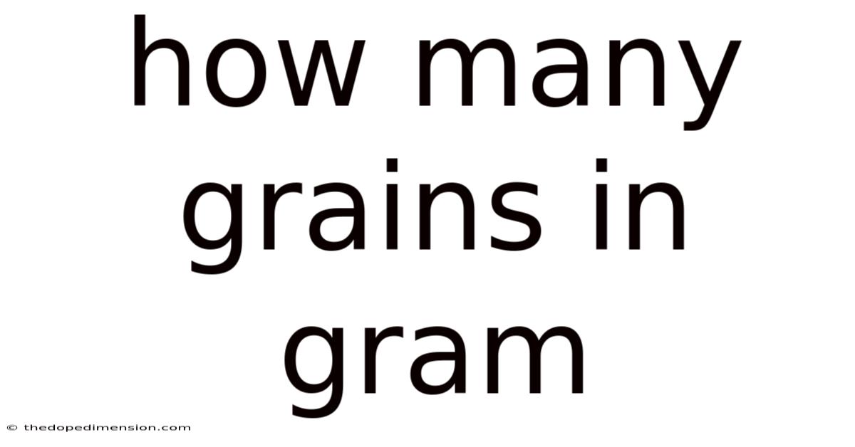 How Many Grains In Gram