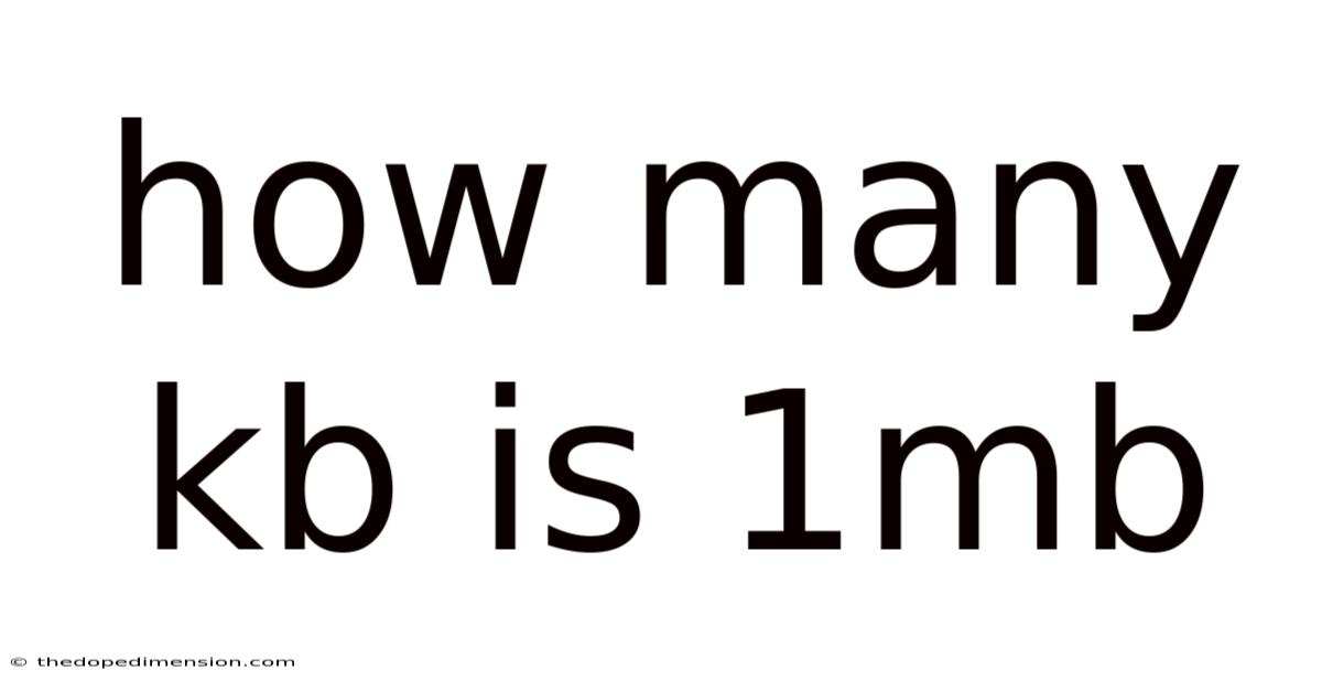 How Many Kb Is 1mb