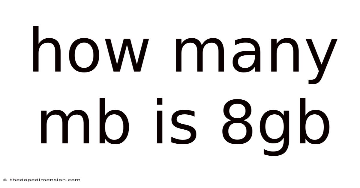 How Many Mb Is 8gb