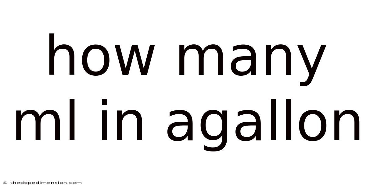 How Many Ml In Agallon