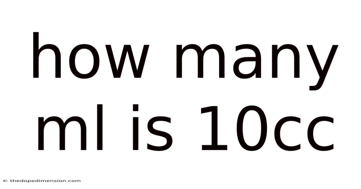 How Many Ml Is 10cc