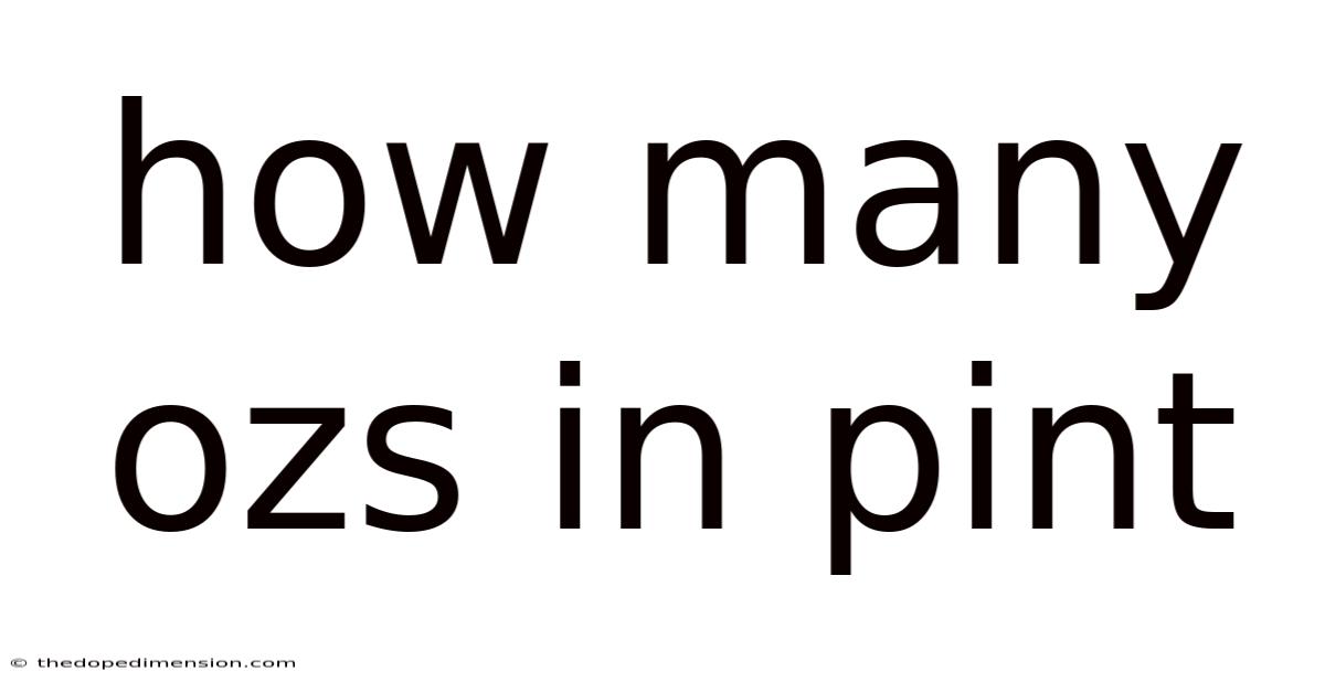 How Many Ozs In Pint