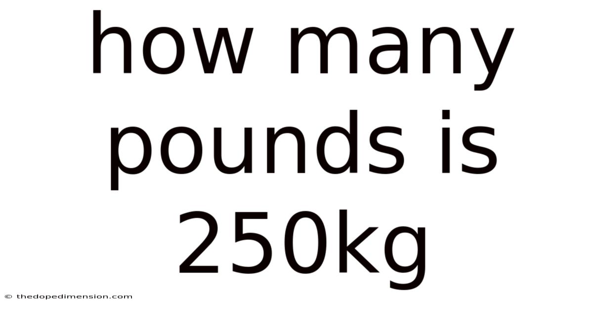 How Many Pounds Is 250kg