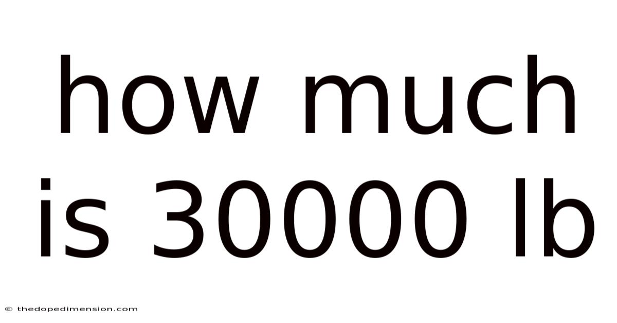 How Much Is 30000 Lb