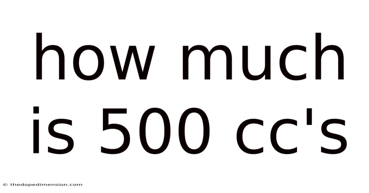 How Much Is 500 Cc's