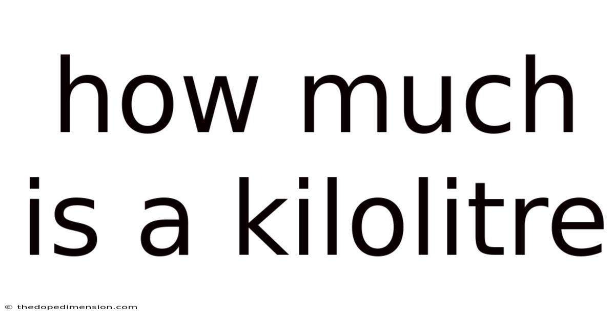 How Much Is A Kilolitre
