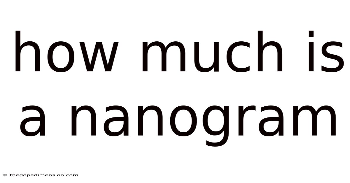 How Much Is A Nanogram