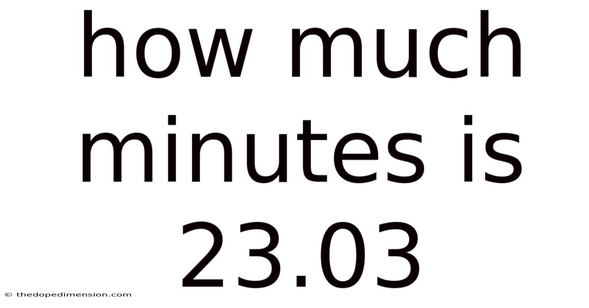 How Much Minutes Is 23.03