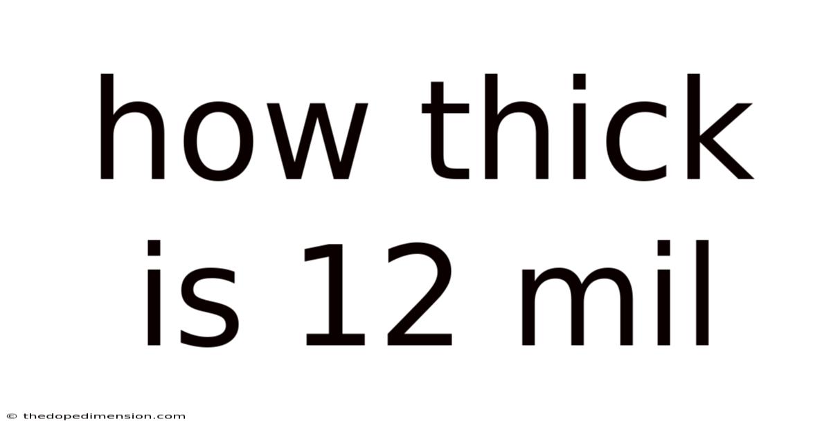 How Thick Is 12 Mil