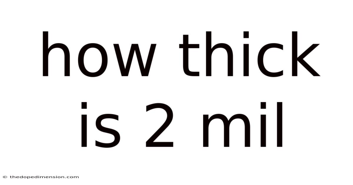 How Thick Is 2 Mil