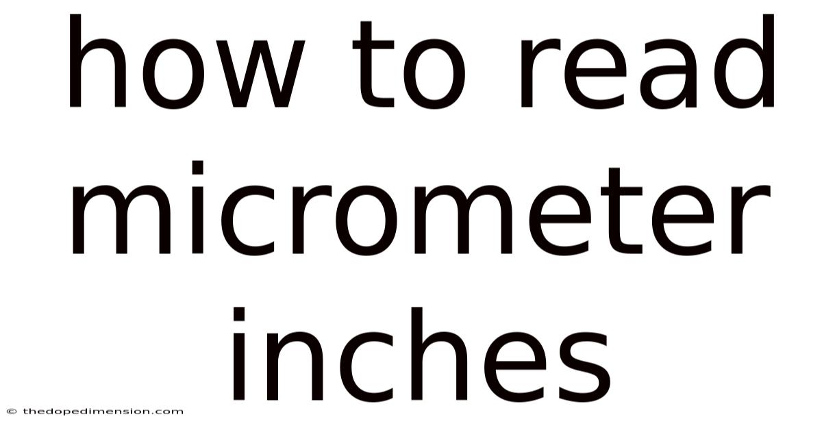 How To Read Micrometer Inches