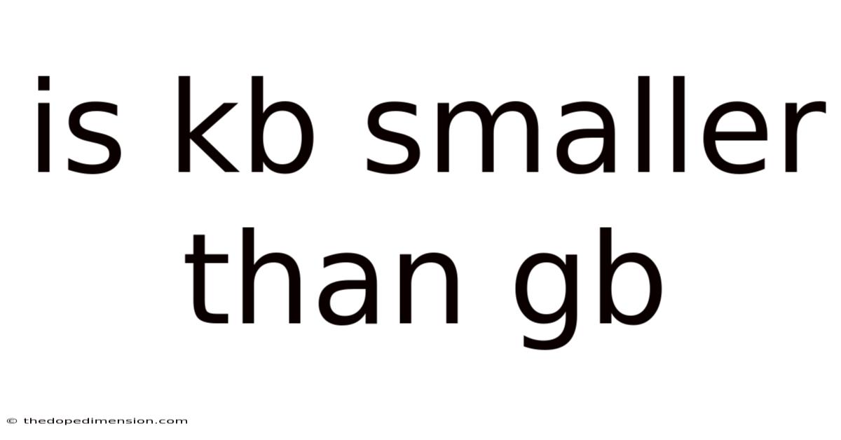 Is Kb Smaller Than Gb