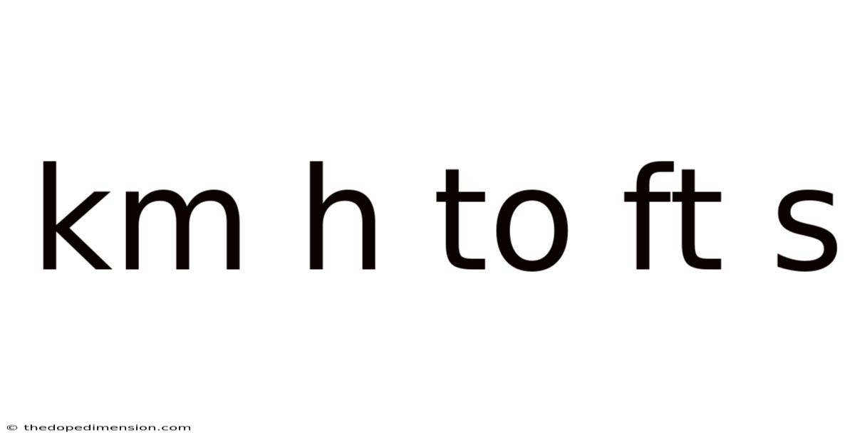 Km H To Ft S