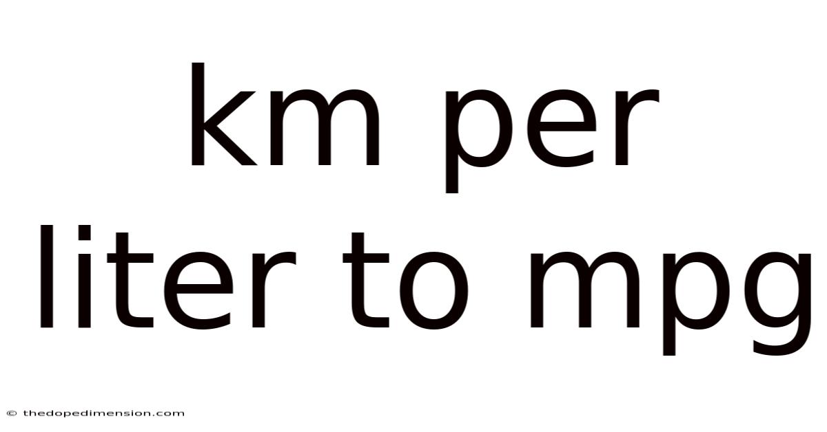 Km Per Liter To Mpg