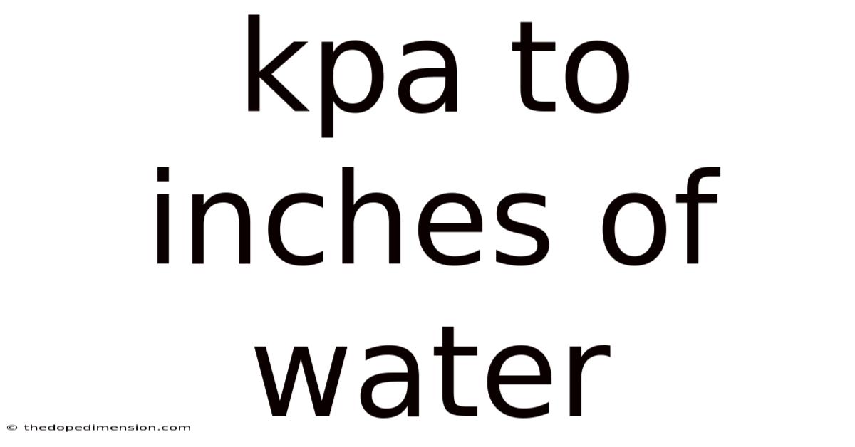 Kpa To Inches Of Water