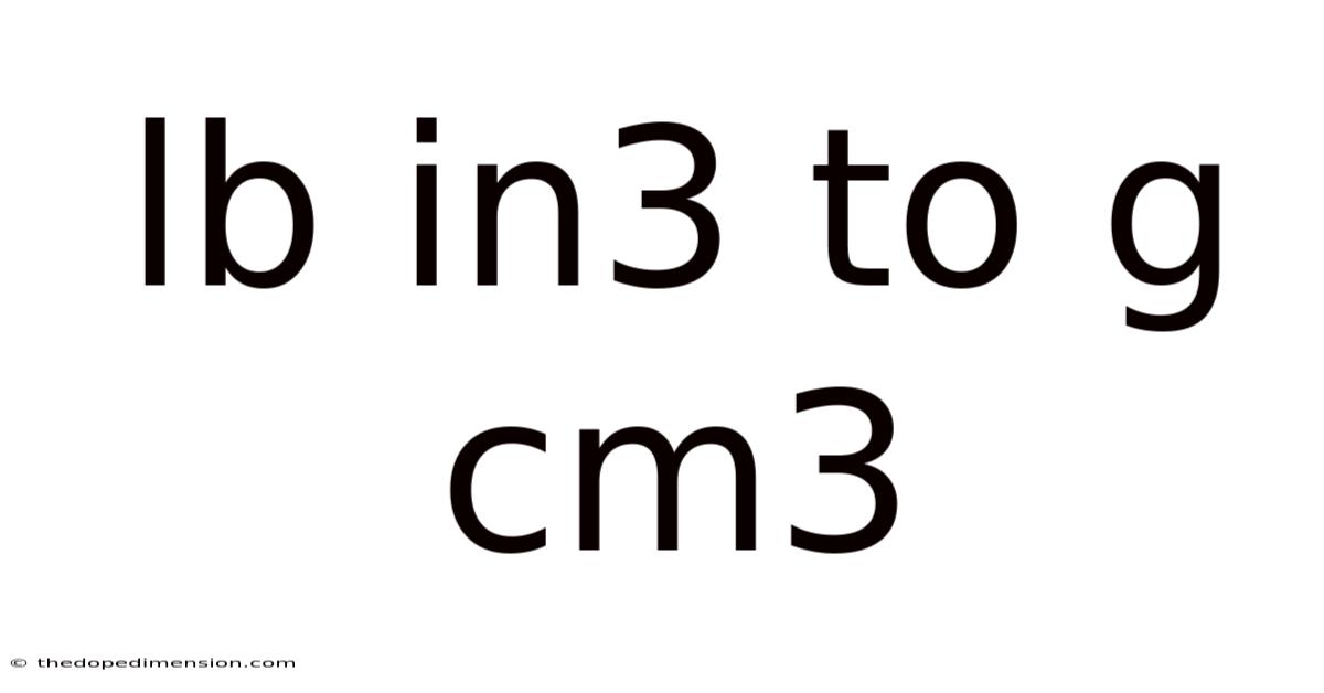 Lb In3 To G Cm3