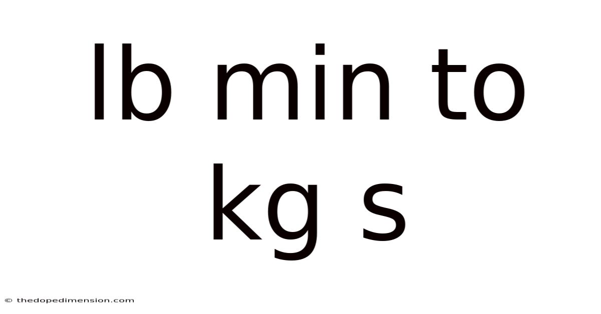 Lb Min To Kg S