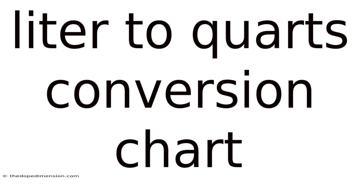Liter To Quarts Conversion Chart