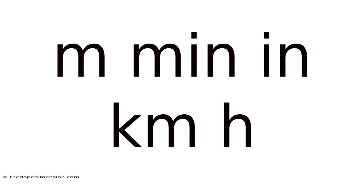 M Min In Km H