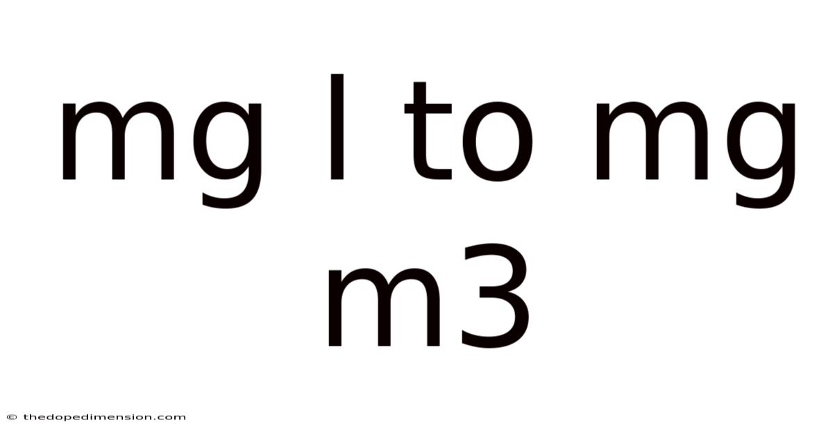 Mg L To Mg M3