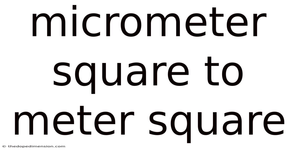 Micrometer Square To Meter Square