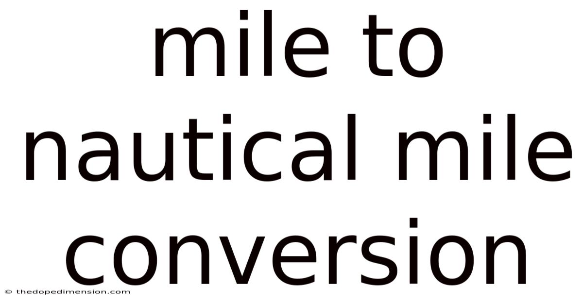 Mile To Nautical Mile Conversion