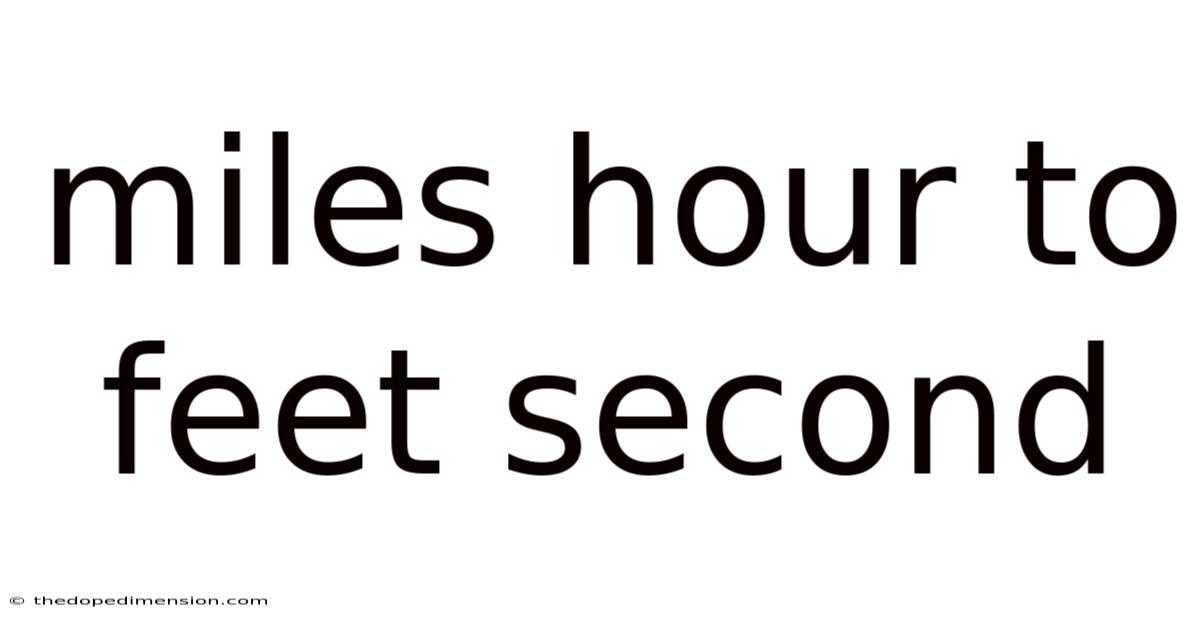 Miles Hour To Feet Second