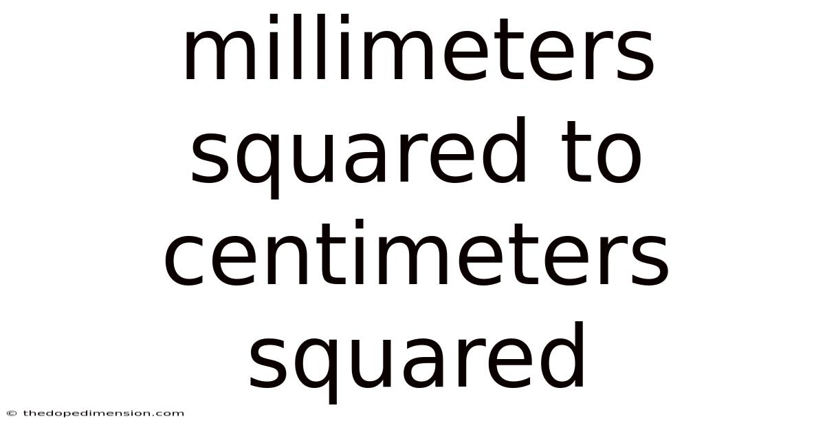 Millimeters Squared To Centimeters Squared